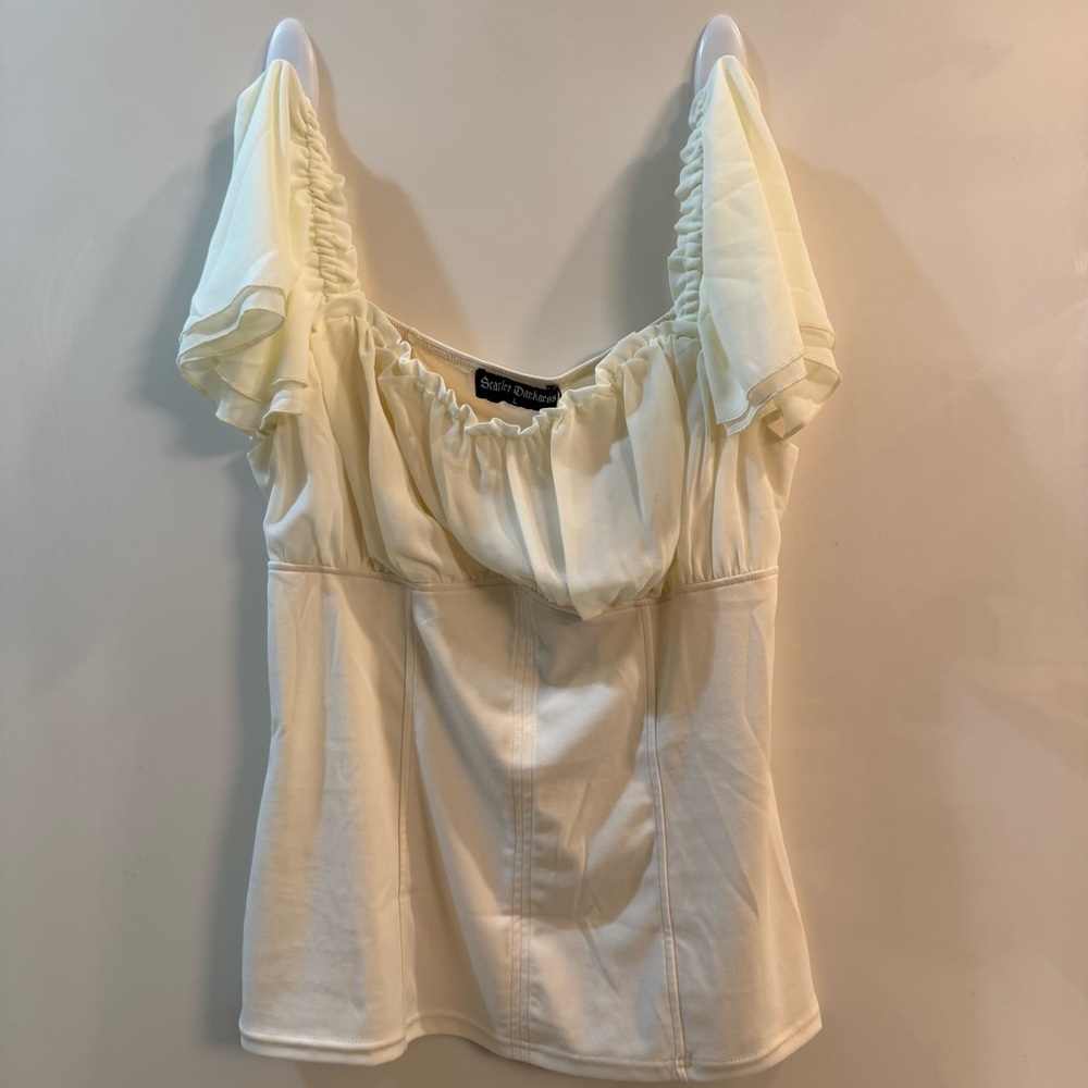 NWT Scarlett Darkness Gothic Renaissance Dual-Layer Cap Sleeve Witch Tops